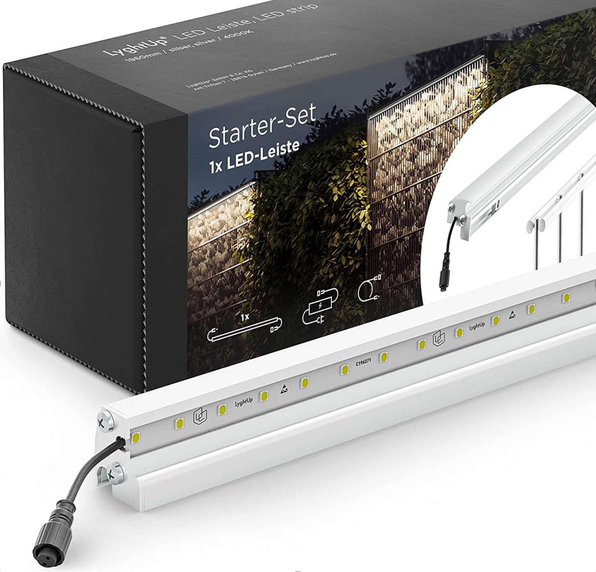 Lyghtup Led Starter Set Mm Leiste Led Leisten Zaunbeleuchtung Zaun Gartenzaun