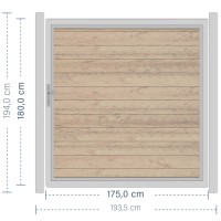 SYSTEM WPC CLASSIC Tor-Set in Sand Breite 1750mm Höhe 1800mm